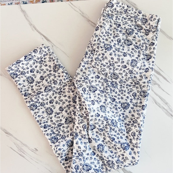 J. Crew Factory | Jeans | Jcrew Blue Floral Toothpick Skinny Jeans ...